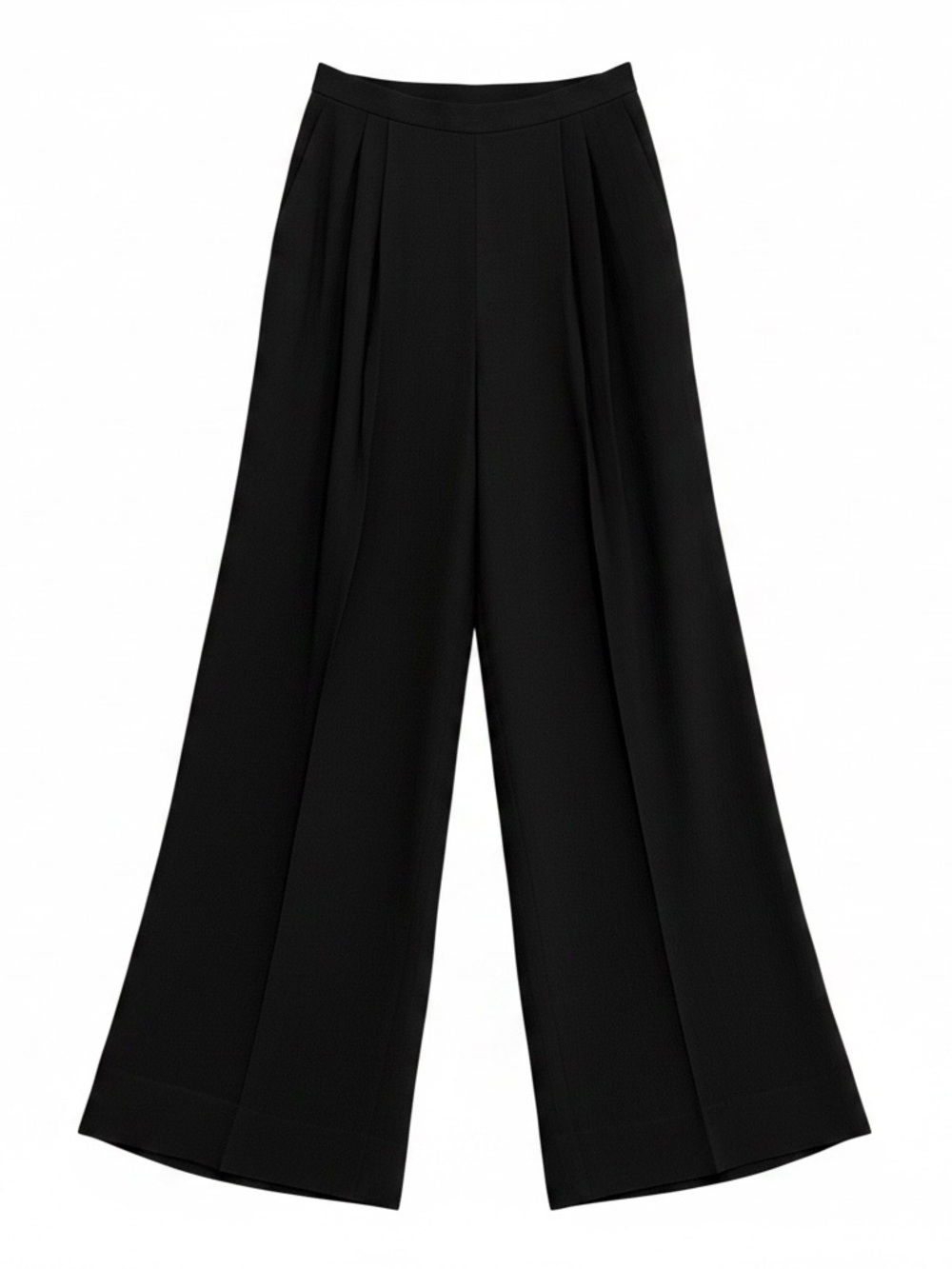 Vintage Carole Little Wide Leg Trouser Pant 10 Black Minimalist Bohemian Beachy